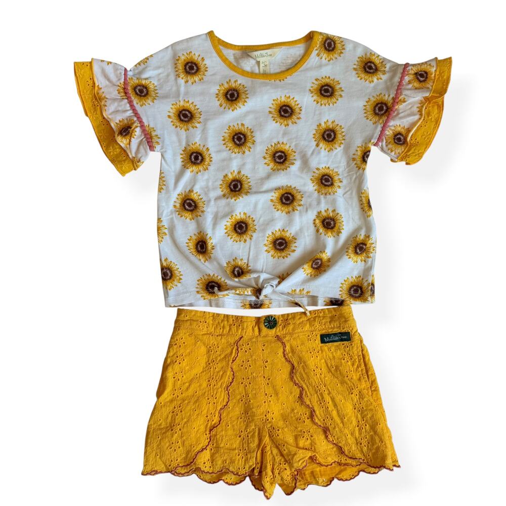Matilda Jane Sunflowers Forever Knot Tee & Ramona Shorts Girls 6